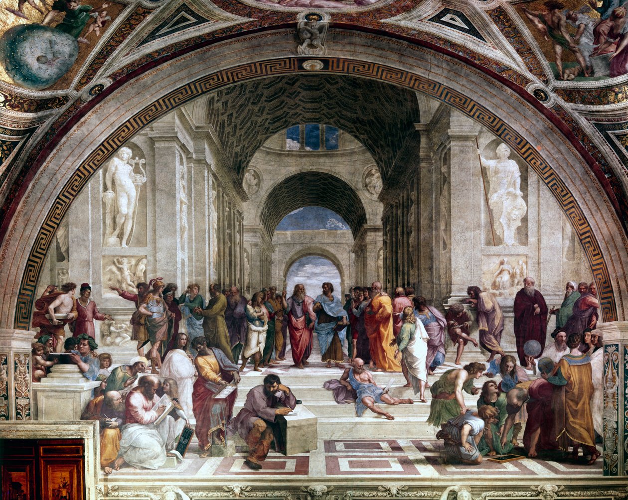 Szkoła Ateńska, c1510 autorstwa Raffaello Sanzio Raphael