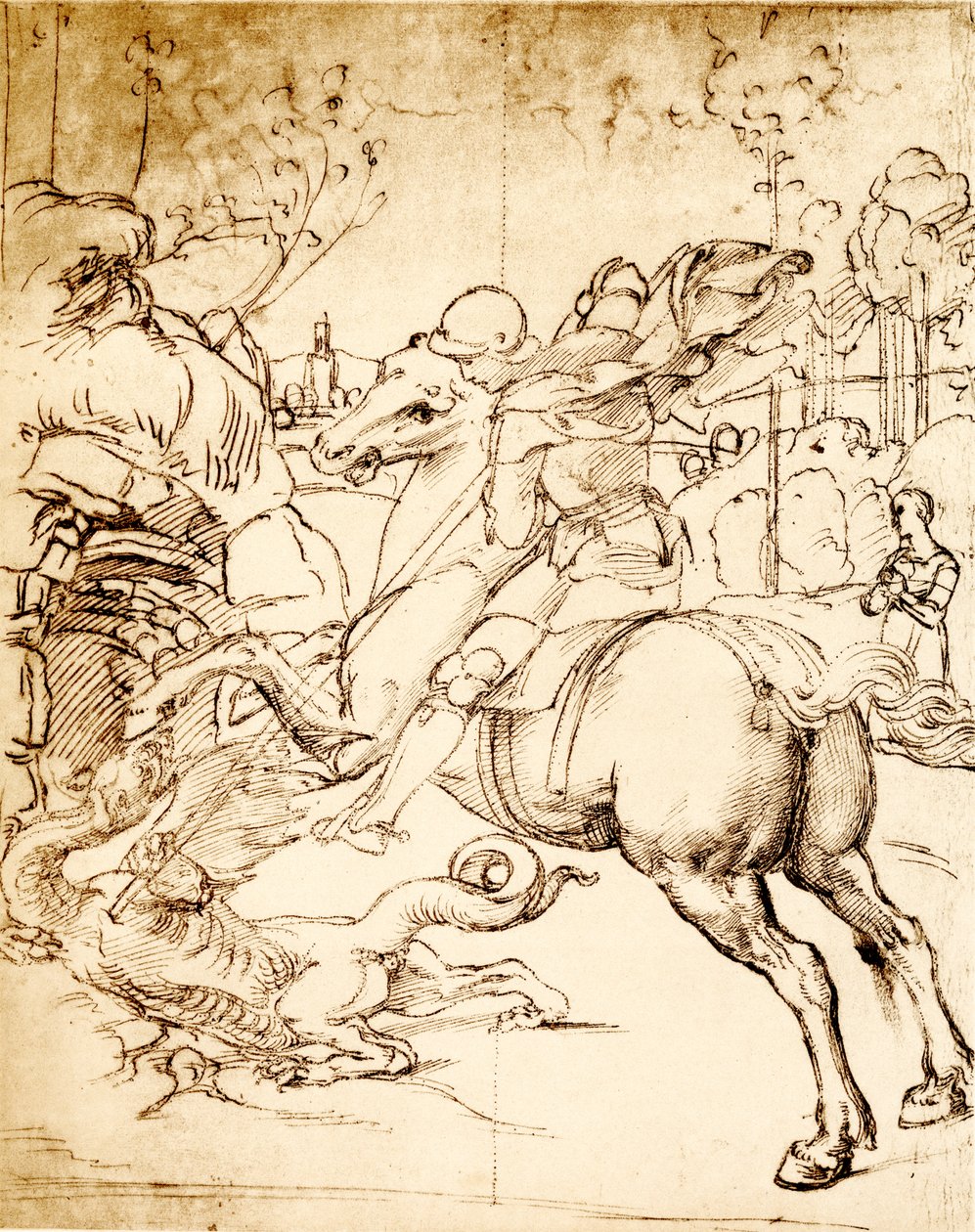 Św. Jerzy zabija smoka autorstwa Raffaello Sanzio Raphael