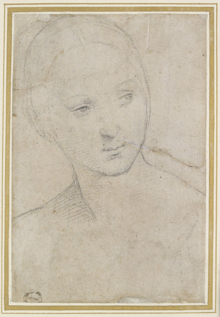 Studium Głowy Młodej Kobiety, autorstwa Raffaello Sanzio Raphael