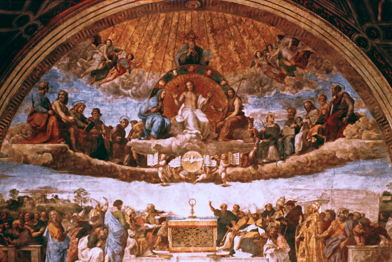 Spór o Najświętszy Sakrament, 1508-1509 autorstwa Raffaello Sanzio Raphael