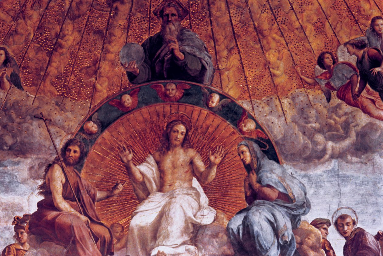 Rozprawa o Najświętszym Sakramencie, detal, 1508-1509 autorstwa Raffaello Sanzio Raphael