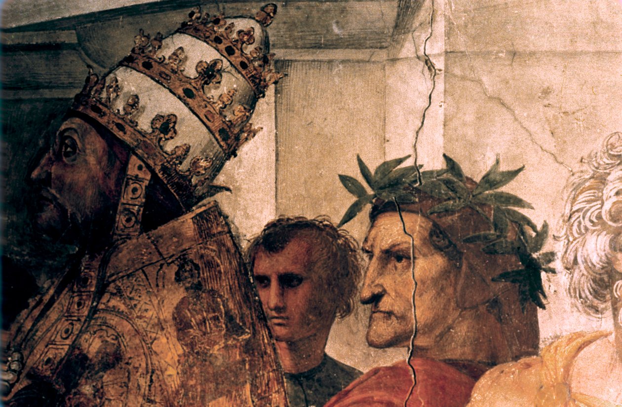 Detal „Spór o Najświętszy Sakrament”, 1508-1509 autorstwa Raffaello Sanzio Raphael