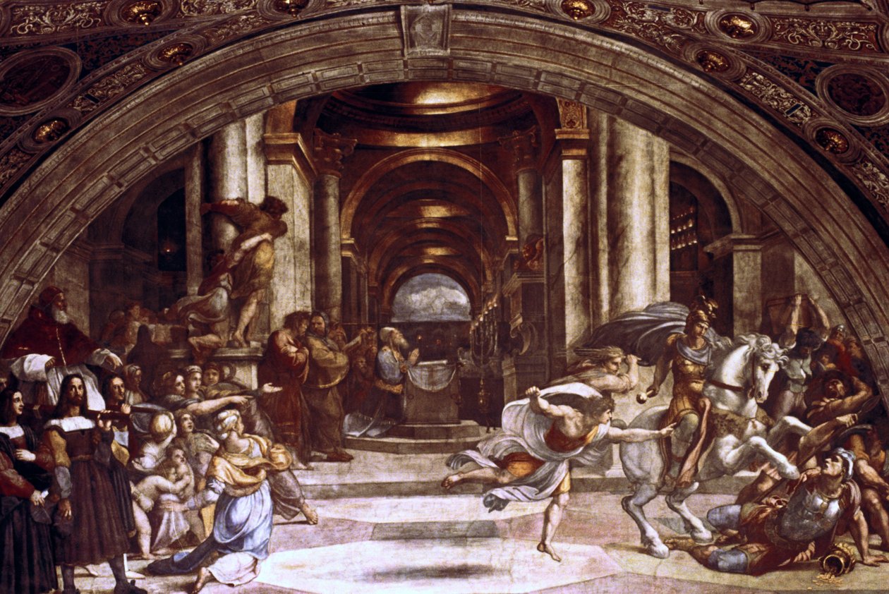 Wypędzenie Heliodora ze świątyni, 1512-1514 autorstwa Raffaello Sanzio Raphael