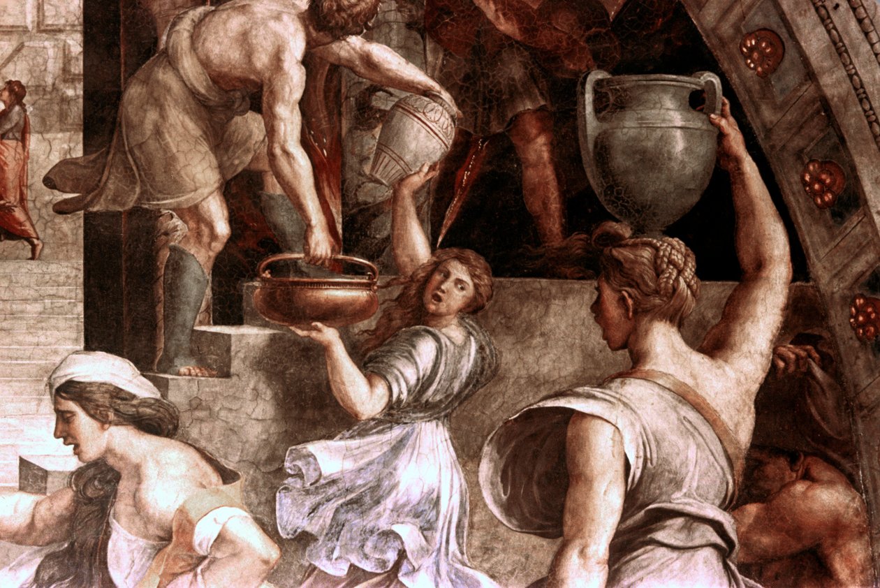 Ogień w detalu Borgo, 1514 autorstwa Raffaello Sanzio Raphael