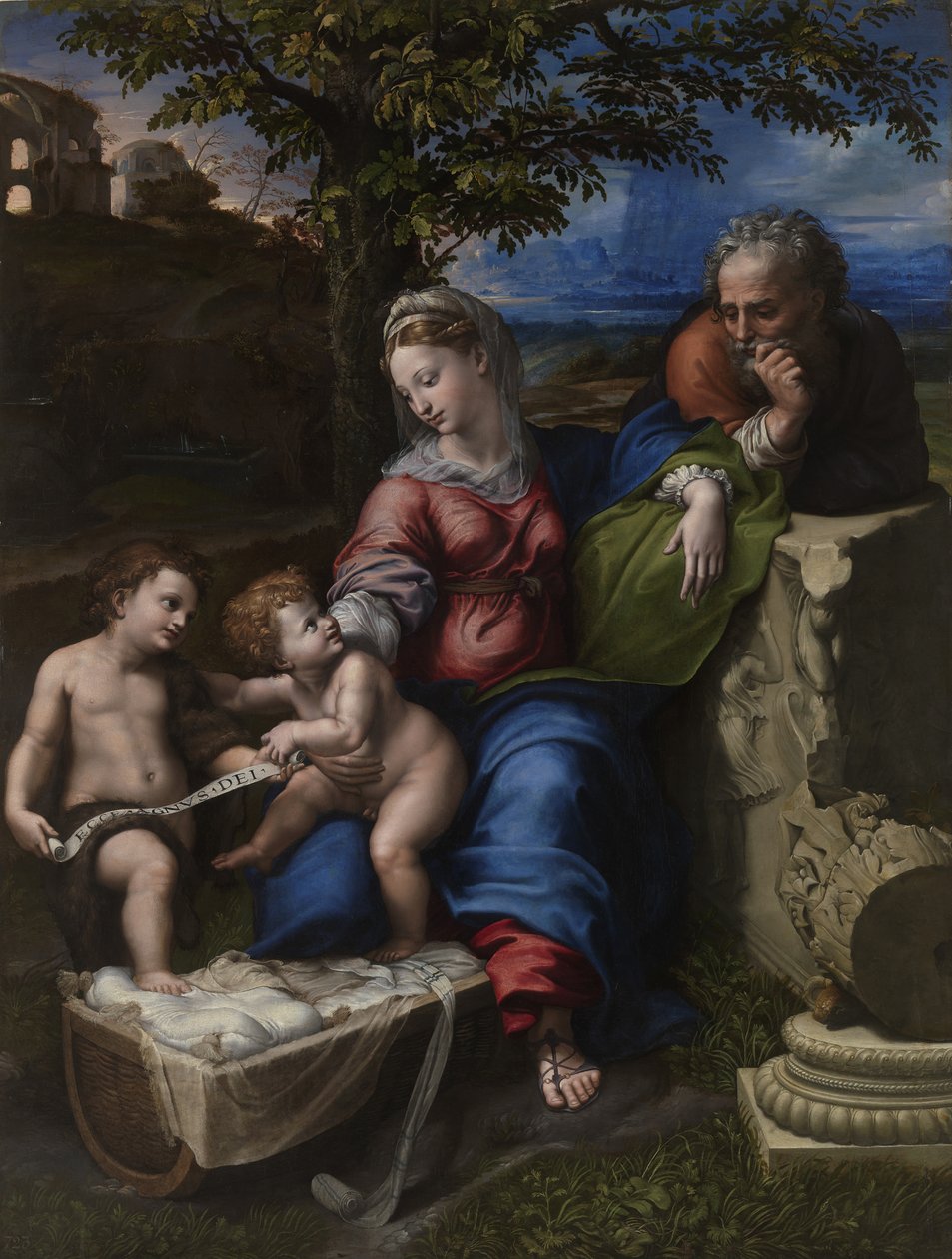 Święta Rodzina pod Dębem, ok. 1518 autorstwa Raffaello Sanzio Raphael