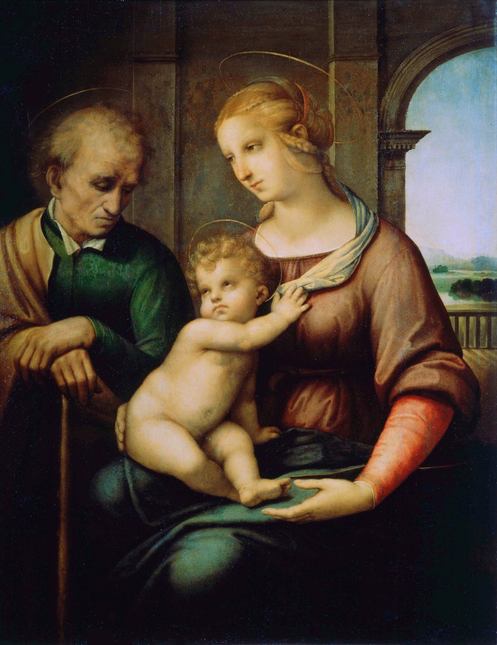 Święta Rodzina, czyli Madonna z Józefem Bez Brody, c1506 autorstwa Raffaello Sanzio Raphael
