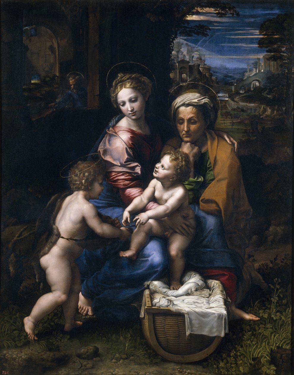 Święta Rodzina z Janem Chrzcicielem i św. Elżbietą La Perla autorstwa Raffaello Sanzio Raphael