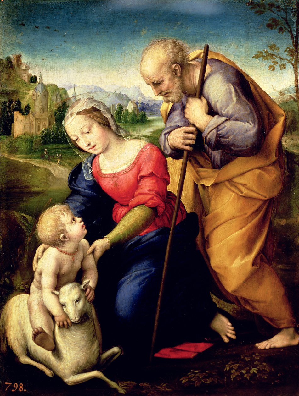 Święta Rodzina z Barankiem, 1507 autorstwa Raffaello Sanzio Raphael