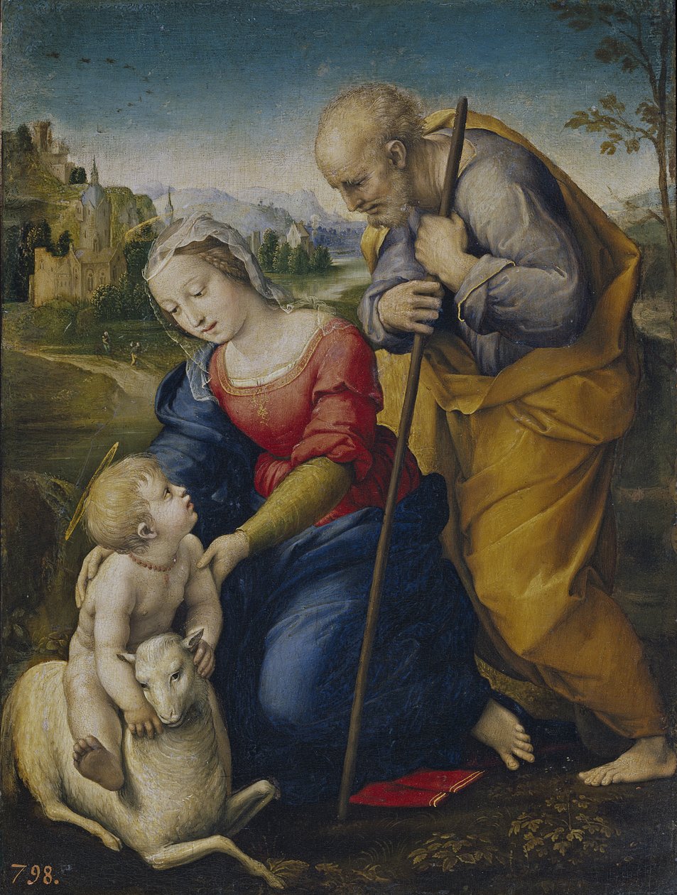 Święta Rodzina z Barankiem, 1507 autorstwa Raffaello Sanzio Raphael