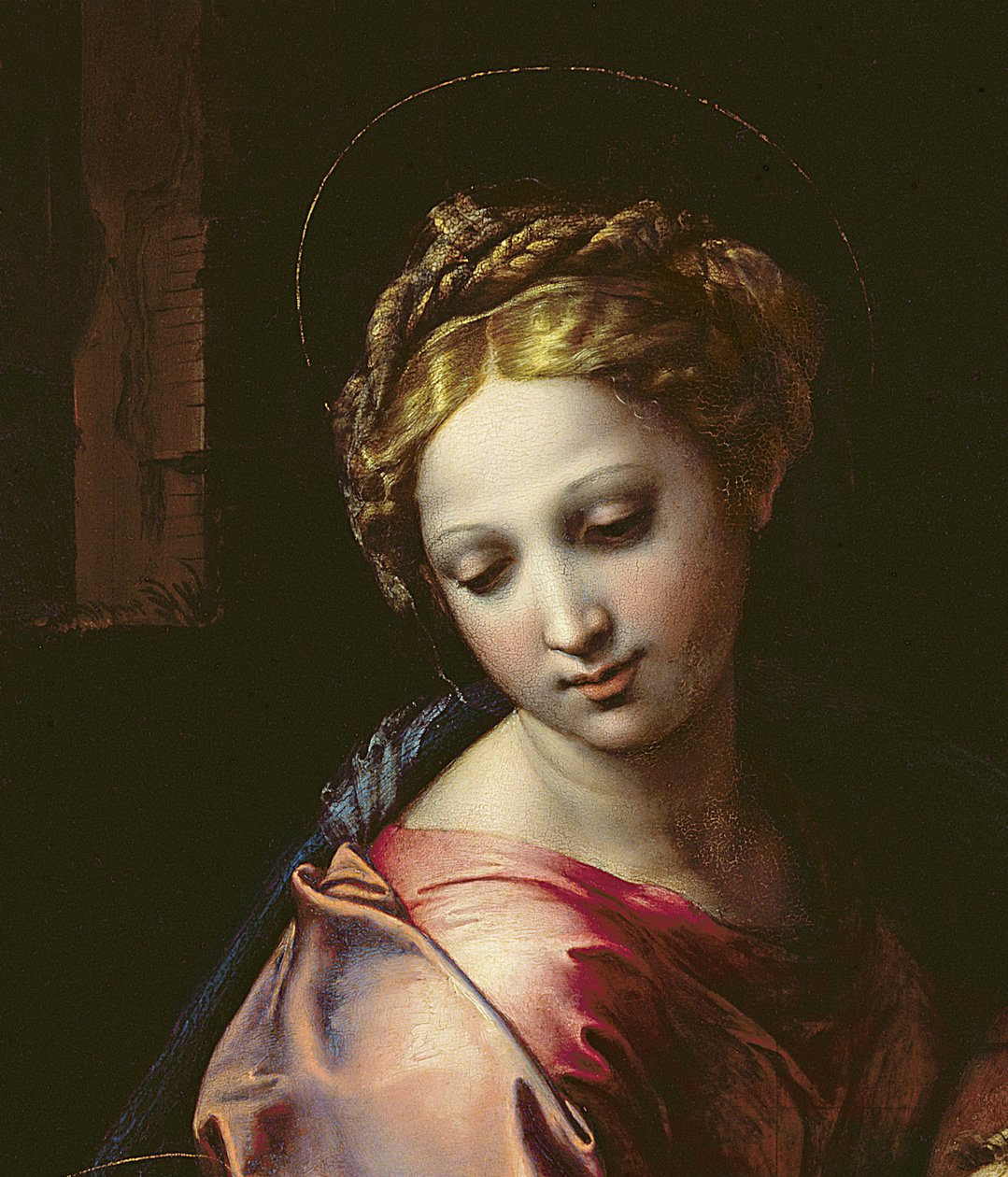 Madonna (szczegół z „Świętej Rodziny” (La Perla), ok. 1518 (patrz 56299) autorstwa Raffaello Sanzio Raphael
