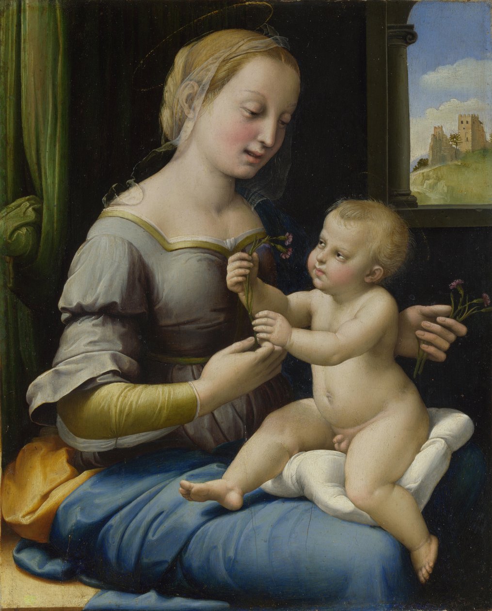 Madonna Róż Madonna Goździków, ok. 1506-1507 autorstwa Raffaello Sanzio Raphael