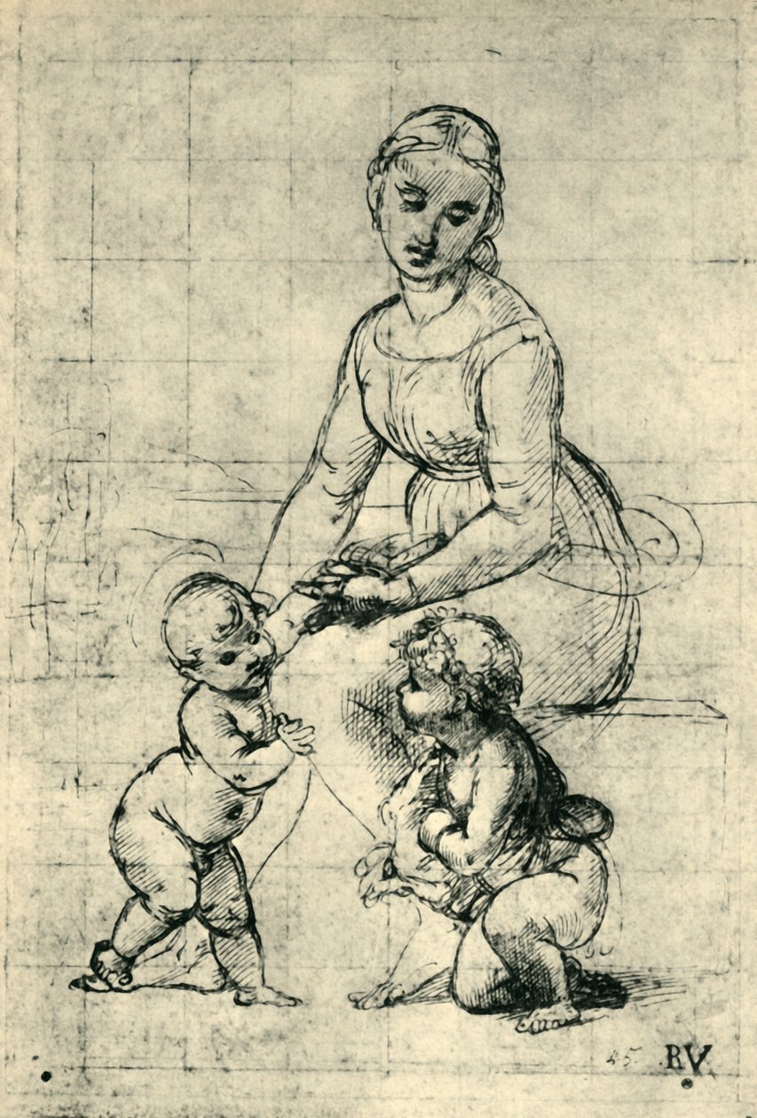 Madonna, Dzieciątko Jezus i św. Jan, 1507, 1943. autorstwa Raffaello Sanzio Raphael