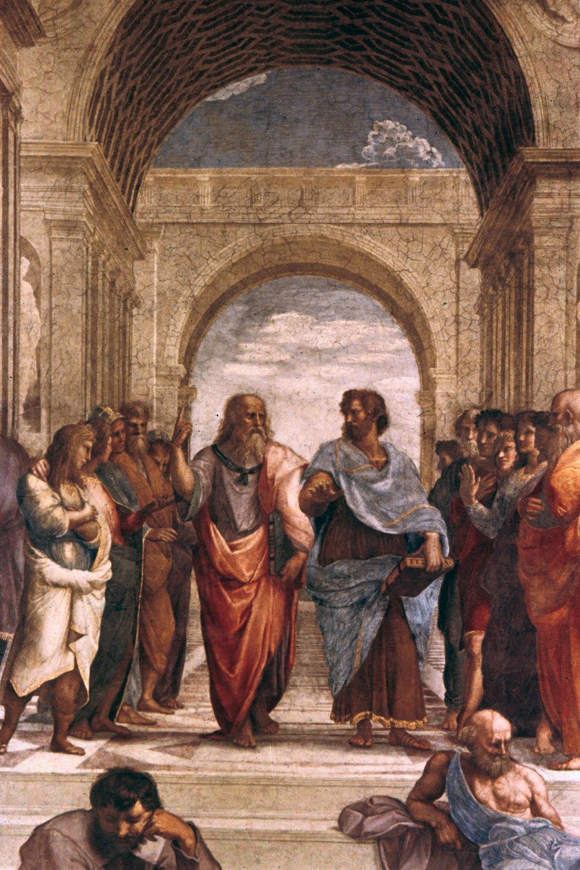 Szkoła Ateńska, fragment Platona i Arystotelesa, 1508-1511 autorstwa Raffaello Sanzio Raphael