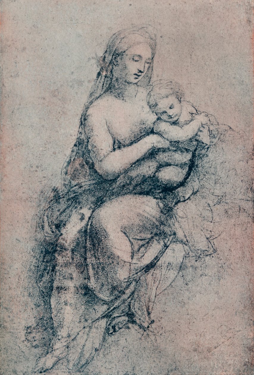 Dziewica z Dzieciątkiem, studium do Madonna di Foligno, ok. 1511. 1903 autorstwa Raffaello Sanzio Raphael