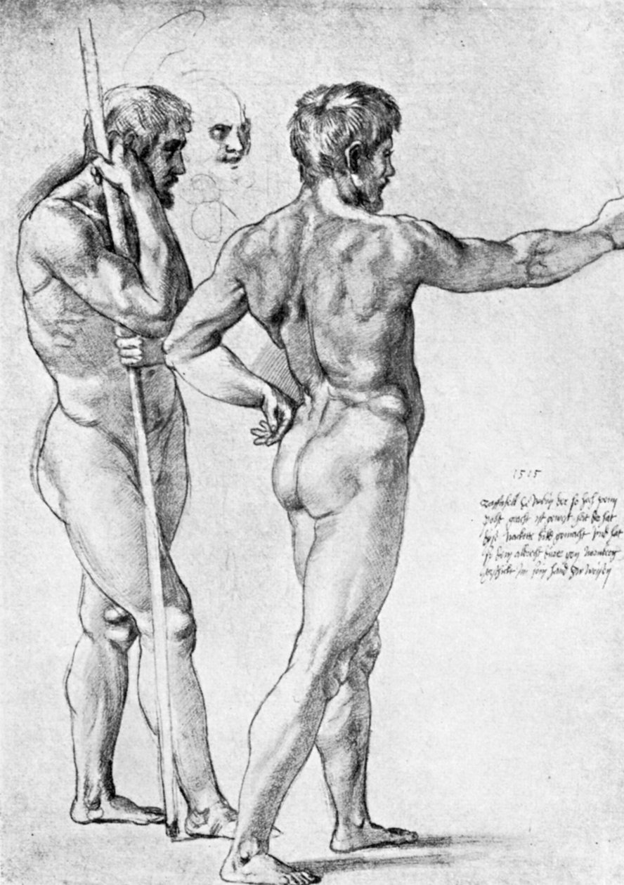 Dwa studia aktów męskich, 1515, 1912. autorstwa Raffaello Sanzio Raphael