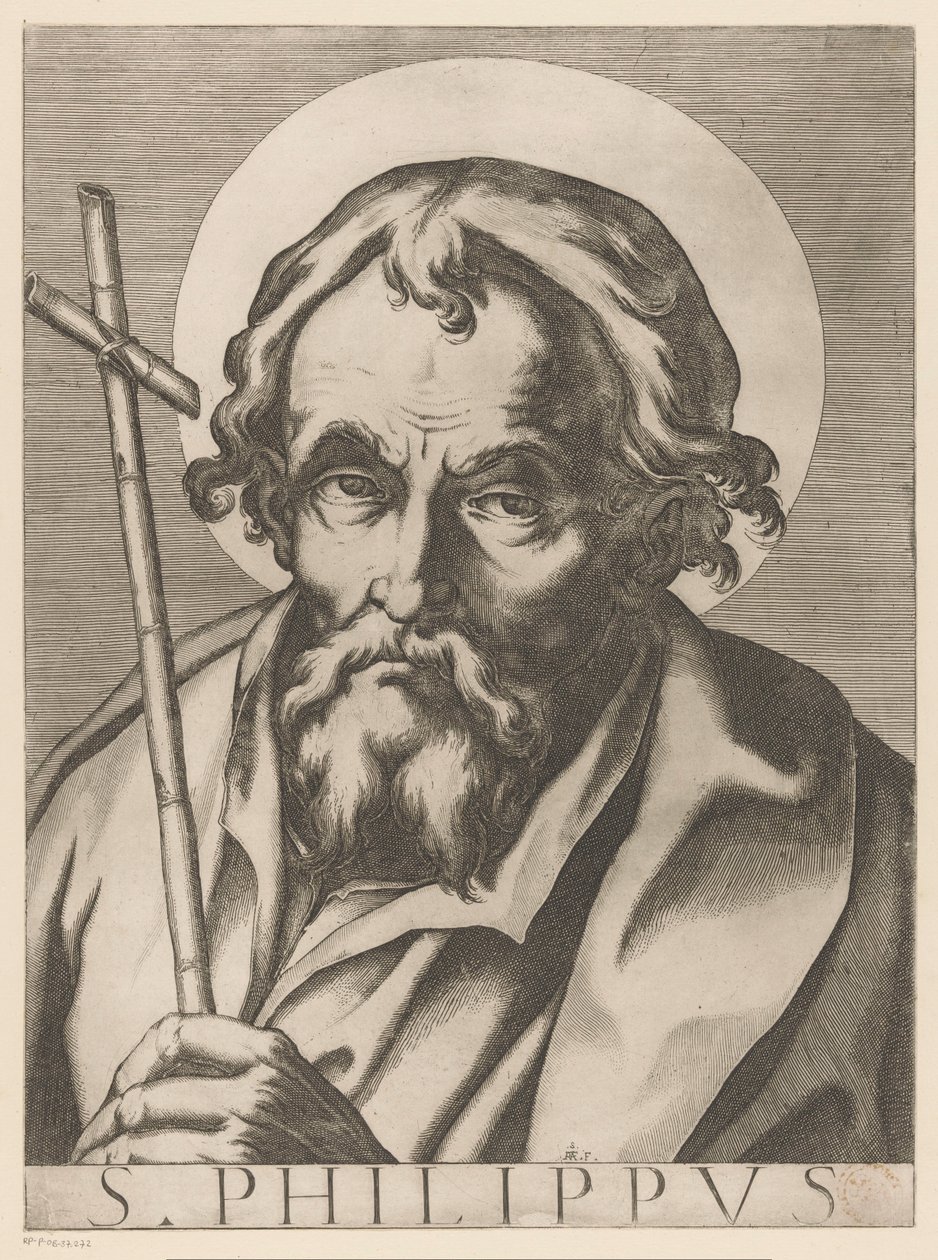 Św. Filip Św. Filip (tytuł na obiekcie) Chrystus, Maryja en de twaalf apostelen (tytuł serii) Święte Kolegium Apostolskie (tytuł serii) autorstwa Raffaello Schiaminossi
