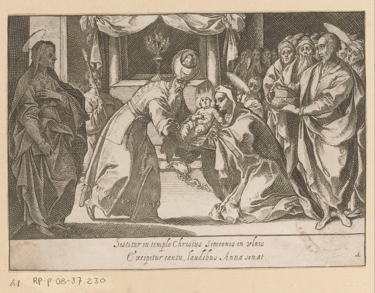 Presentatie van Christus in de tempel Vijftien Mysteries van de Rozenkrans (tytuł serii) Piętnaście tajemnic Różańca Najświętszej Maryi Panny (tytuł serii) autorstwa Raffaello Schiaminossi
