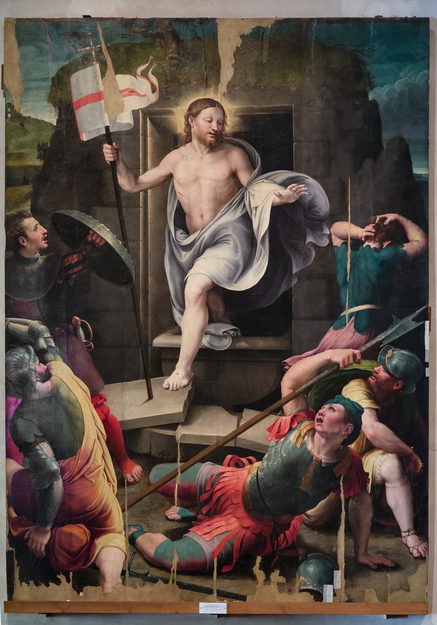 Zmartwychwstanie Chrystusa, di Raffaellino del Colle (olej na panelu) autorstwa Raffaello dal Colle