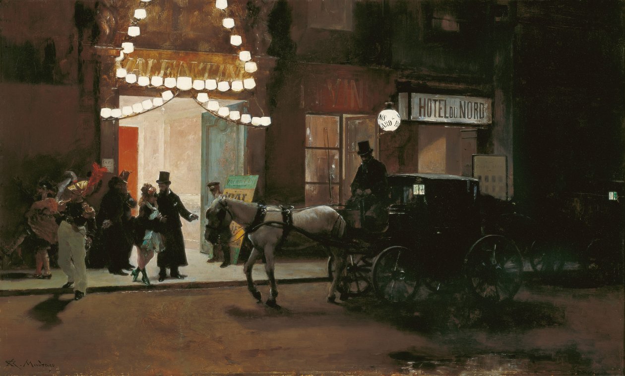 Opuszczanie balu maskowego autorstwa Raimundo de Madrazo y Garreta