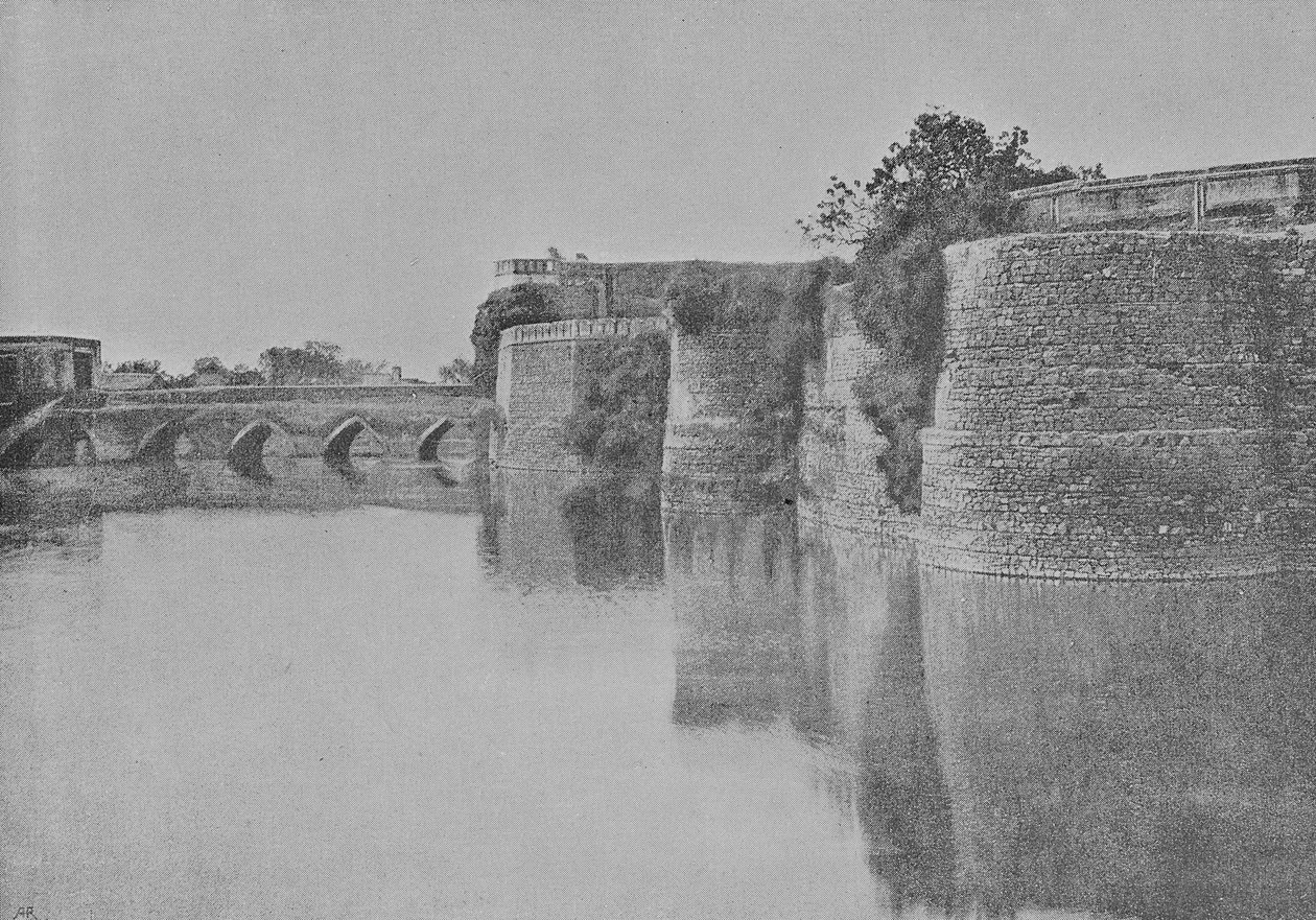 Fort otoczony kanałem, Bharatpur autorstwa Raja Deen Dayal