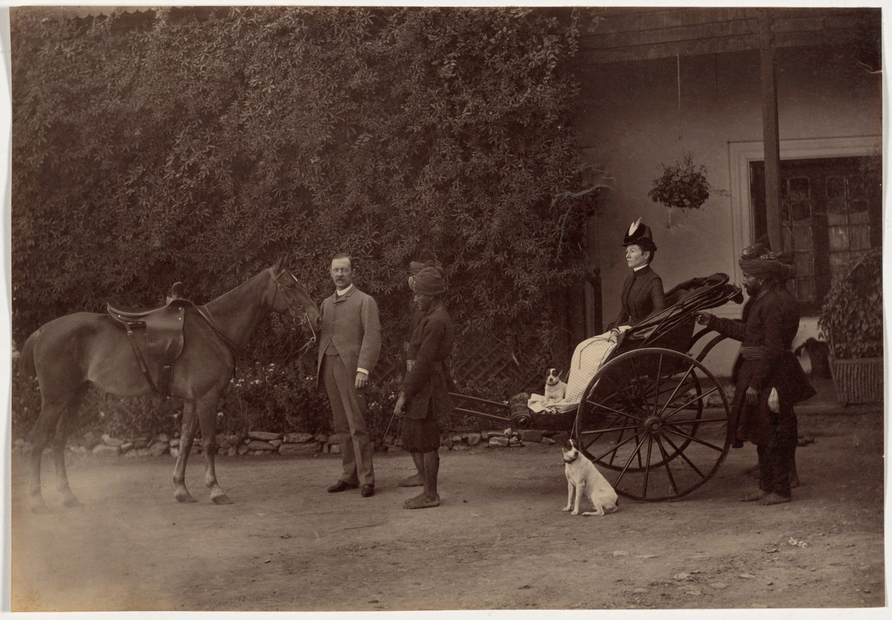 Pułkownik H. R. Thuillier i jego żona Emmeline Williams Thuillier, Shimla autorstwa Raja Deen Dayal