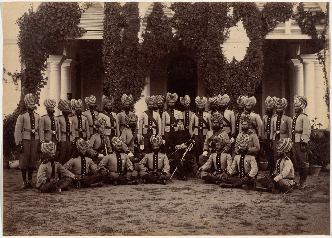 Oddział batalionu z Bhopalu w Indore autorstwa Raja Deen Dayal