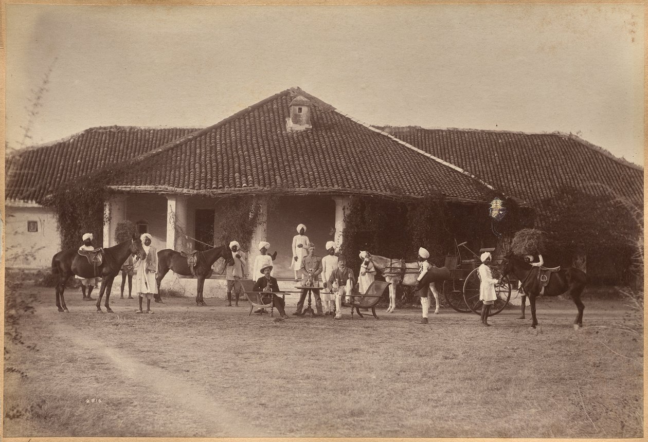 Dr Morris i jego towarzysze, Jhansi (strona przednia) autorstwa Raja Deen Dayal