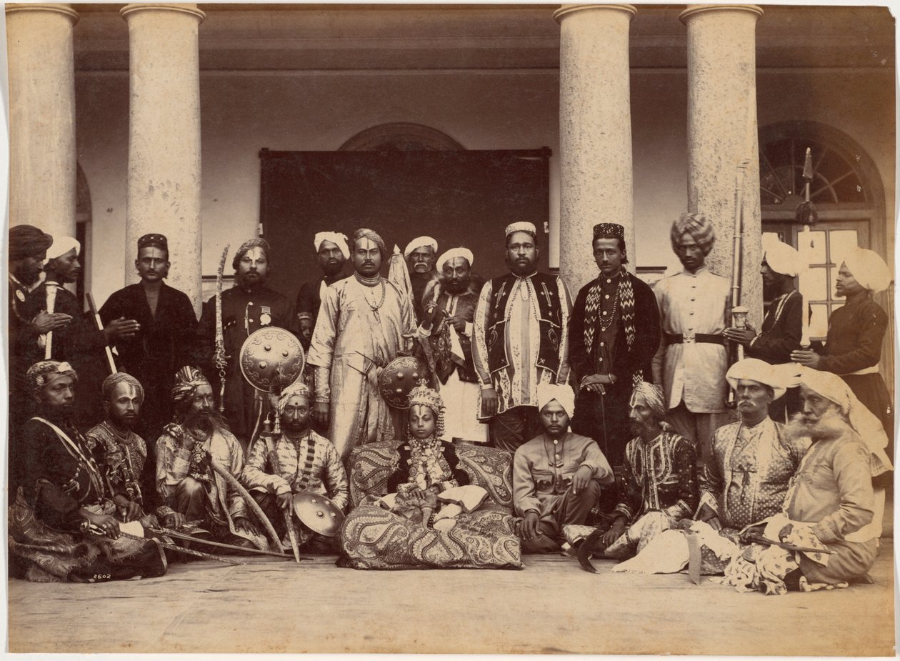 Maharadża Rewy i sardars autorstwa Raja Deen Dayal