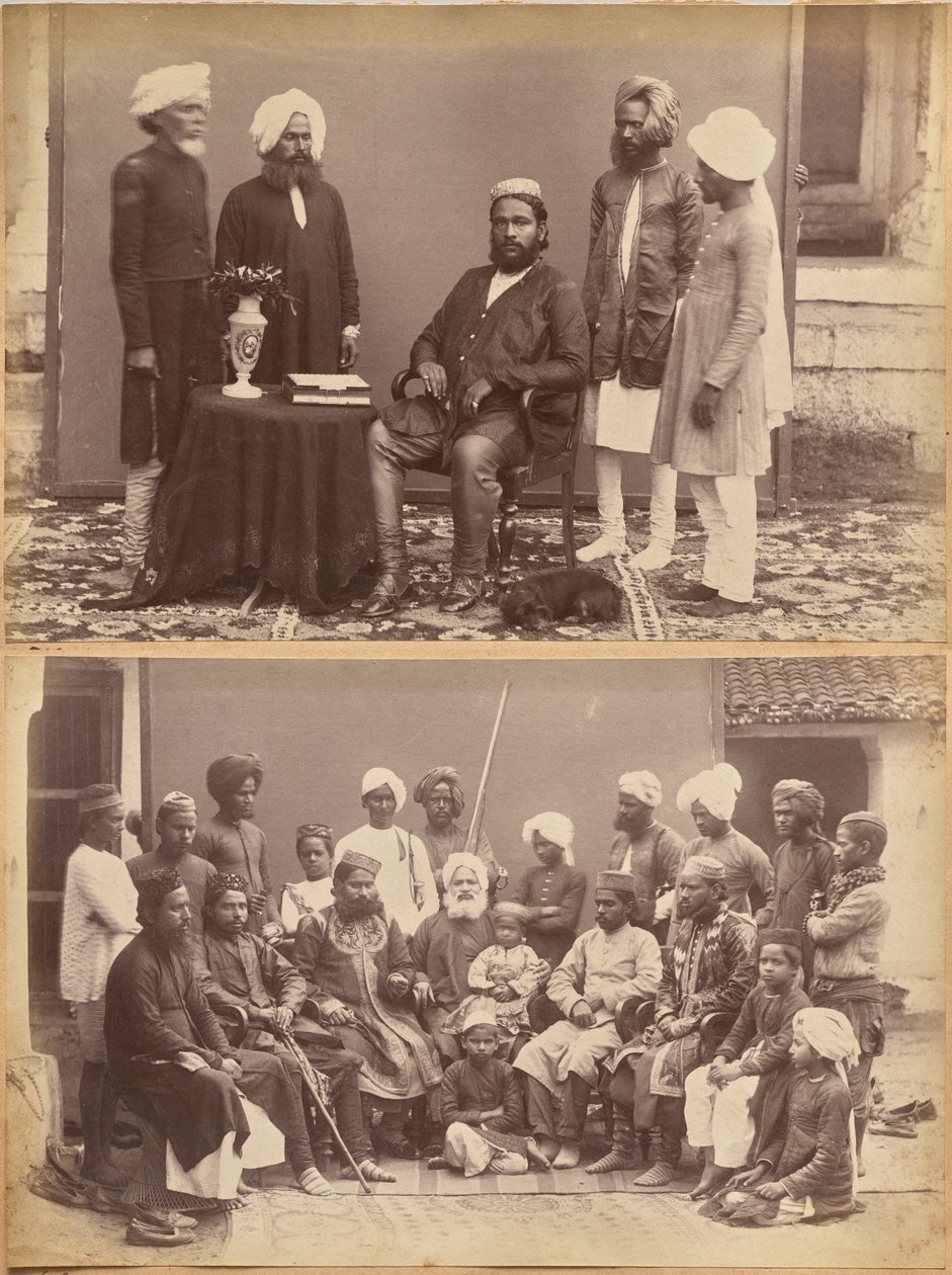 Ramkishore Singh, Rewa (recto, góra); rodzina Mowhri Rahman Alli Khana, Rewa (recto, dół) autorstwa Raja Deen Dayal