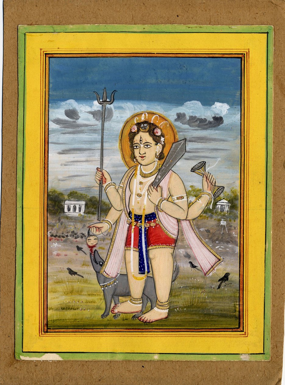 Stojąca postać Bhairavy, formy Śivy. autorstwa Rajasthan School