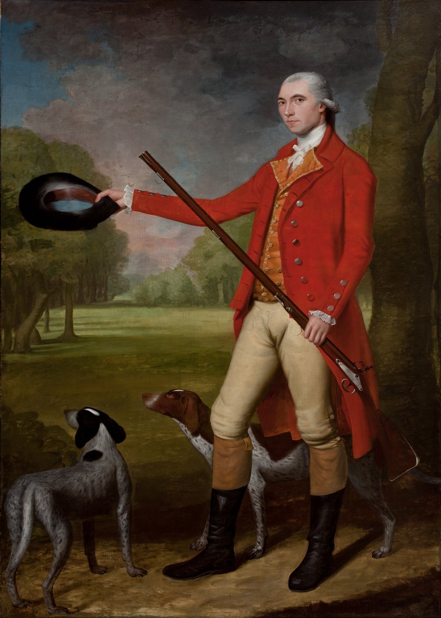 Portret mężczyzny z bronią autorstwa Ralph Earl or Earle