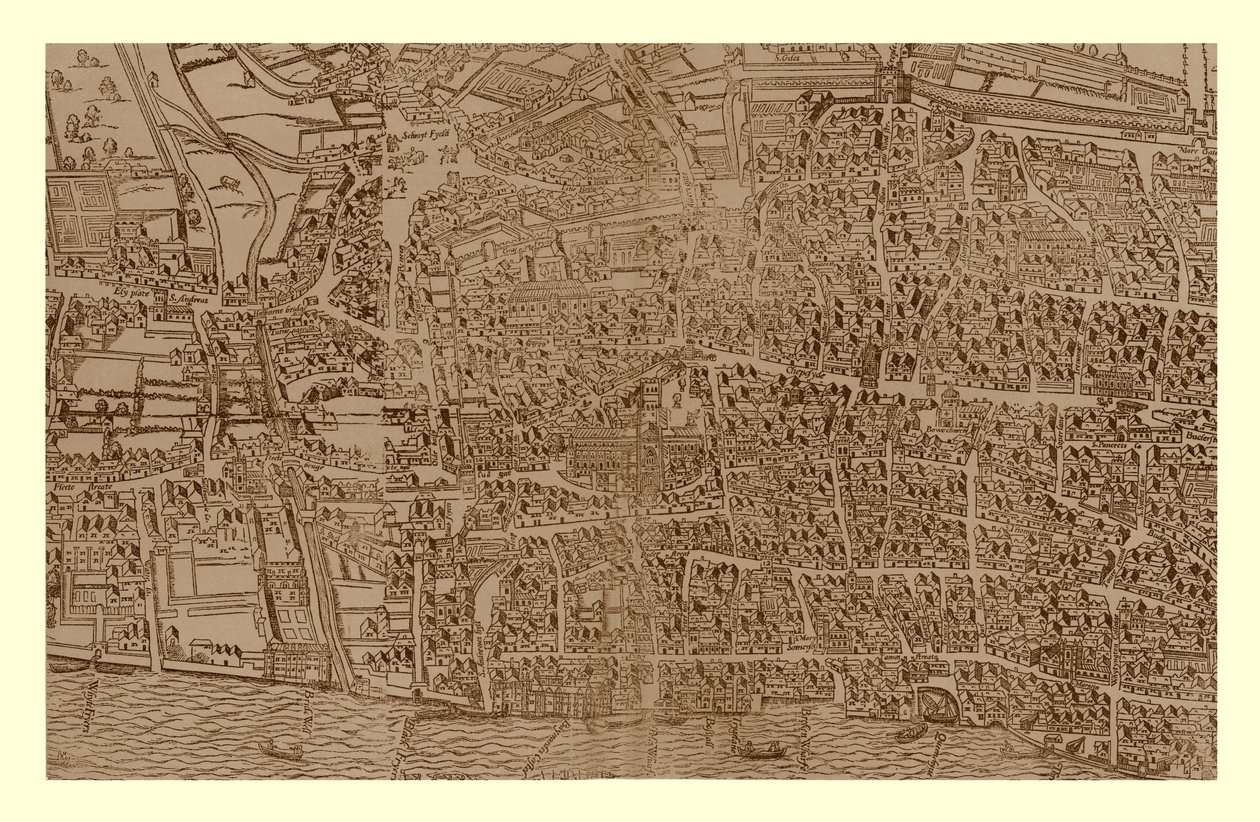 Miasto Londyn, c1560-1620, 1886 autorstwa Ralph Agas