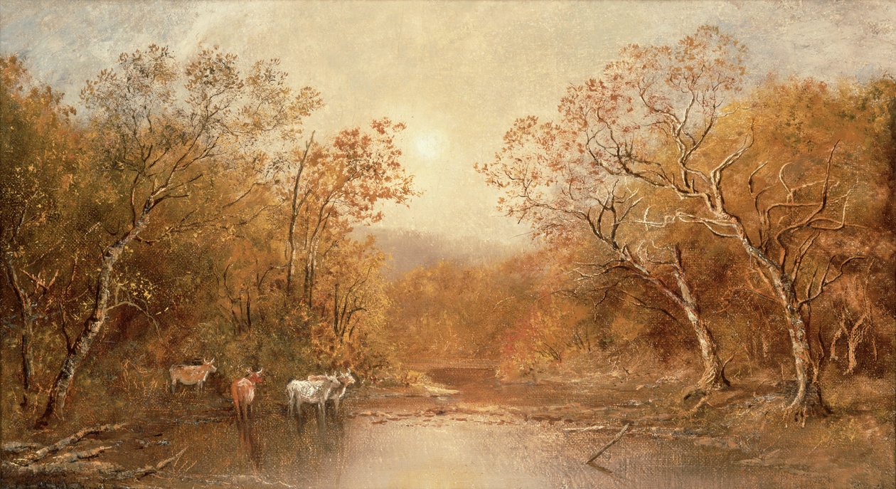 Krajobraz z krowami (olej na płótnie) autorstwa Ralph Albert Blakelock