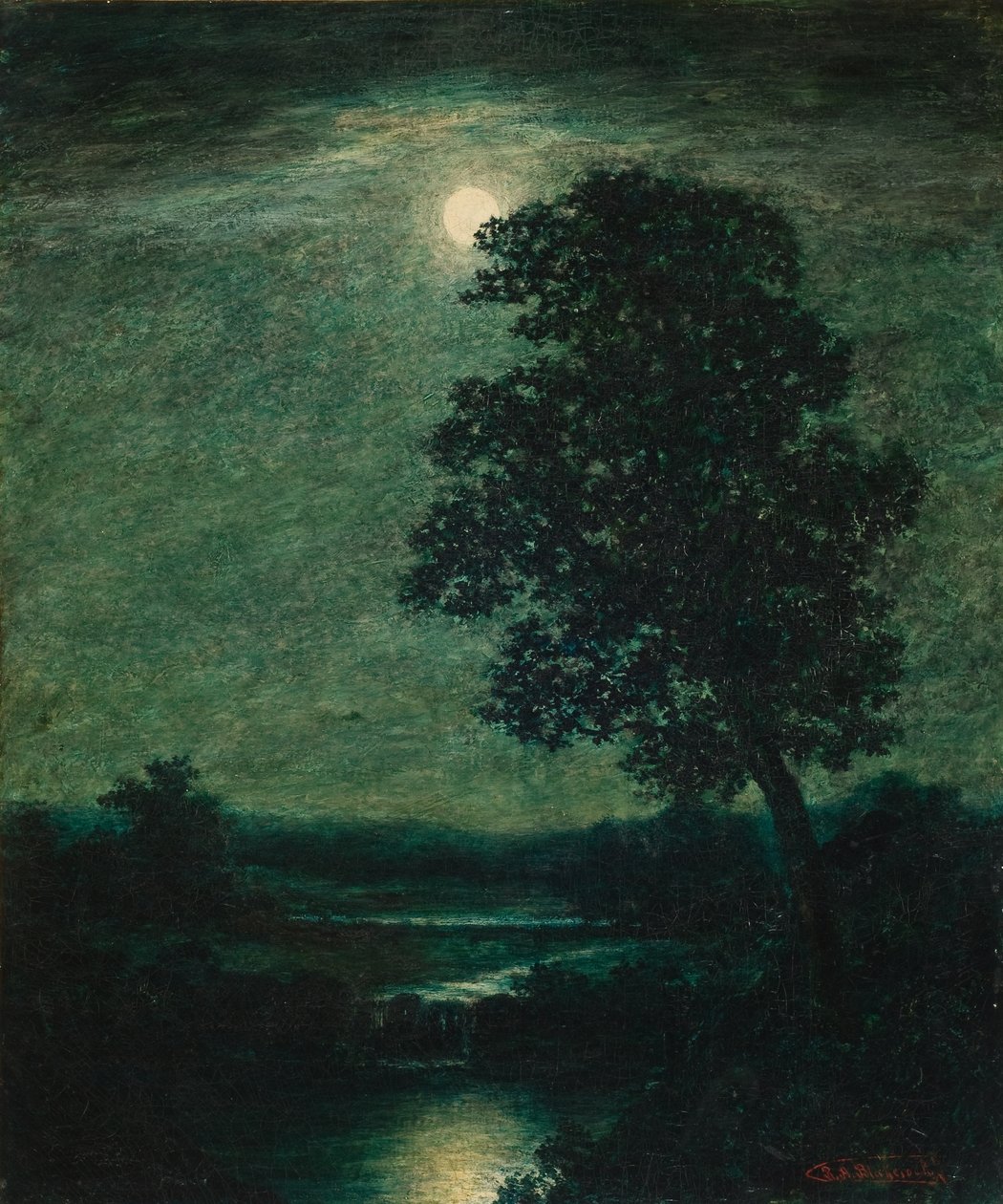 Światło księżyca 1883 (olej na płótnie) autorstwa Ralph Albert Blakelock