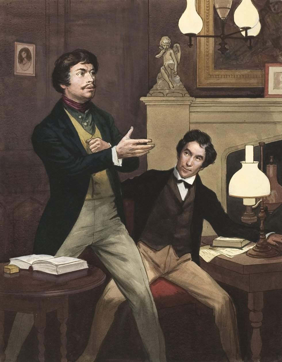Henry Irving (1870-1919) z Williamem Hoskinsem (gwasz na papierze) autorstwa Ralph Bruce