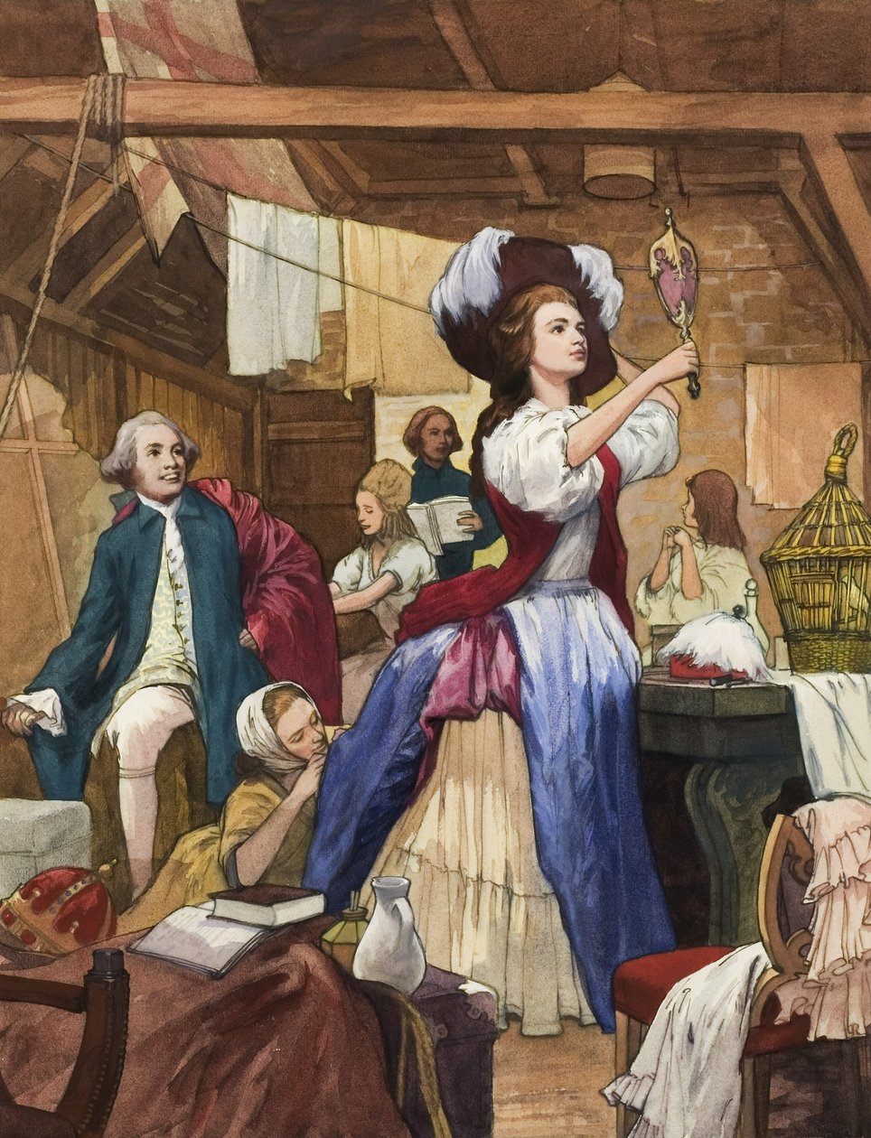 Sarah Siddons (1755-1831) w swojej garderobie (gwasz na papierze) autorstwa Ralph Bruce
