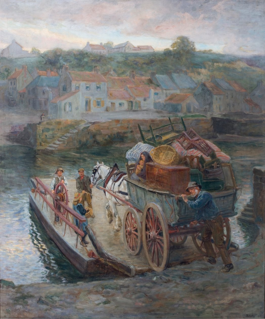 Przeprawa promem Hylton, 1912 autorstwa Ralph Hedley