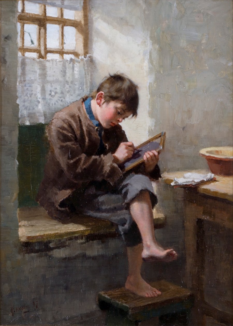 Lekcje domowe, 1887 autorstwa Ralph Hedley