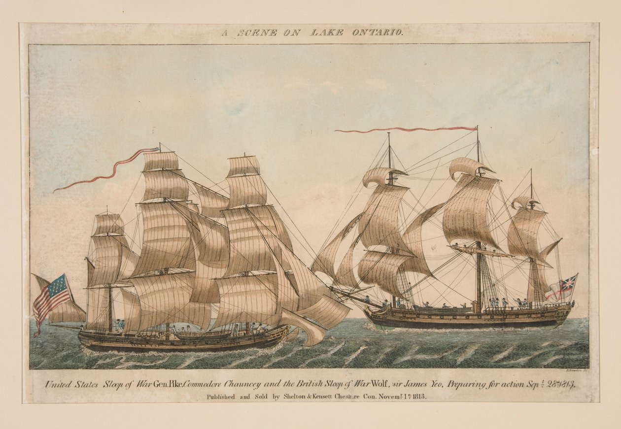 Scena nad jeziorem Ontario (Sloop Pike and Wolf) autorstwa Ralph Rawdon