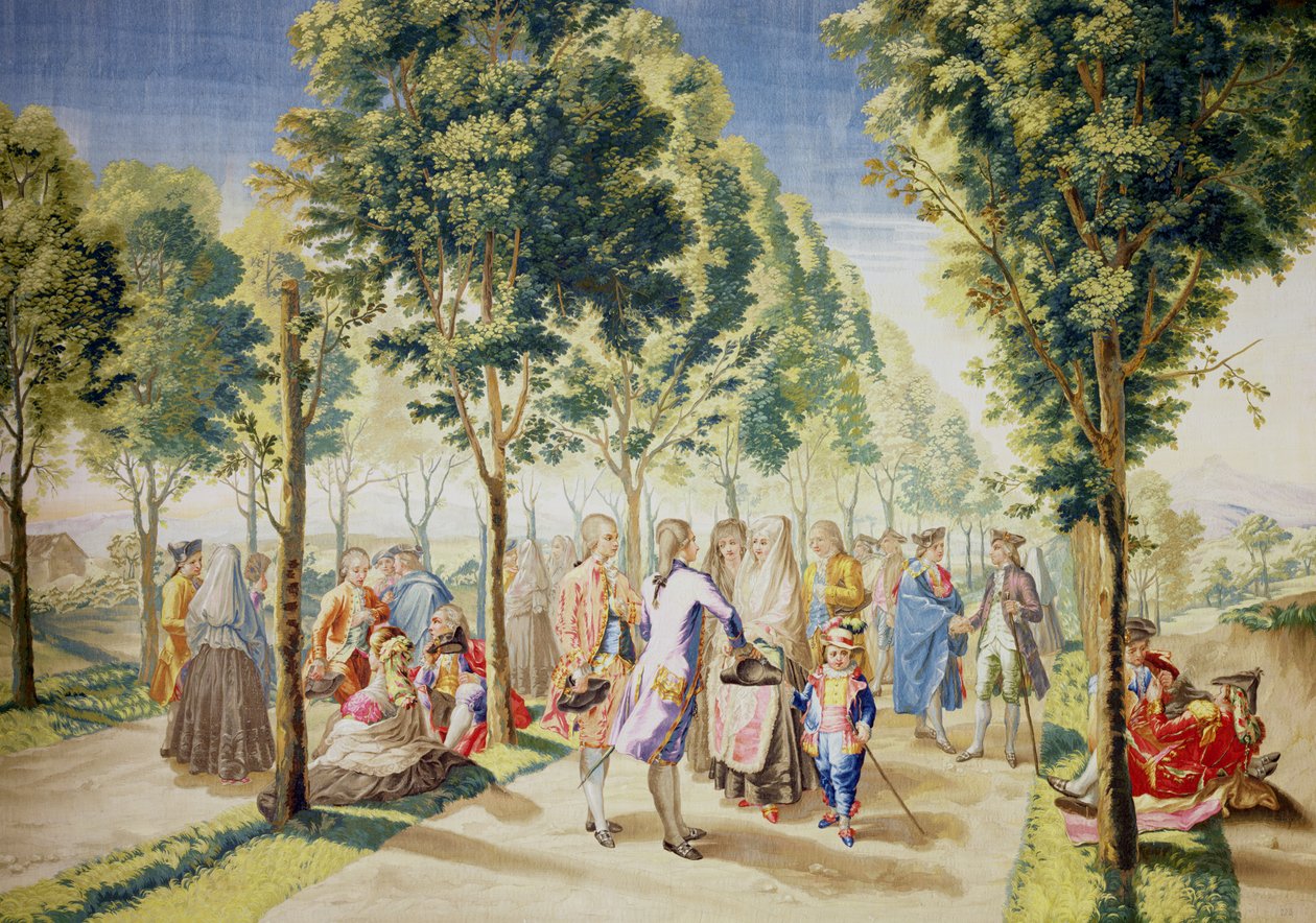 Paseo de las Delicias, Madryt (tkaniny) (patrz również 488630) autorstwa Ramon Bayeu y Subias