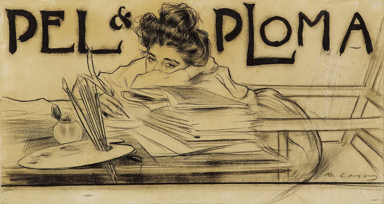 Winieta do magazynu Pèl i Ploma autorstwa Ramon Casas i Carbo