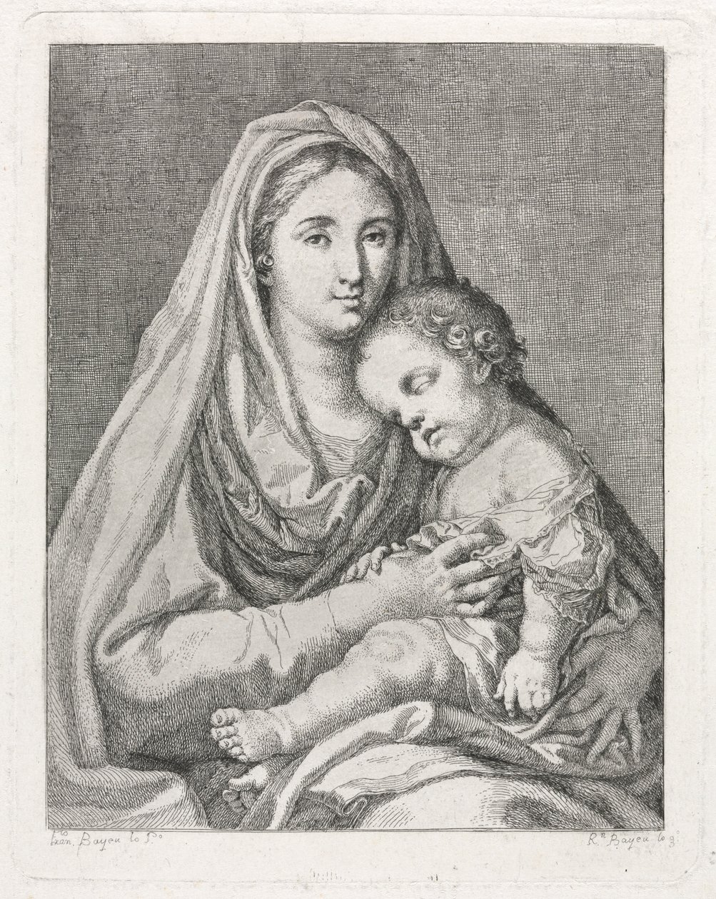 Madonna z Dzieciątkiem wg Francisco Bayeu y Subias. autorstwa Ramon Bayeu y Subias