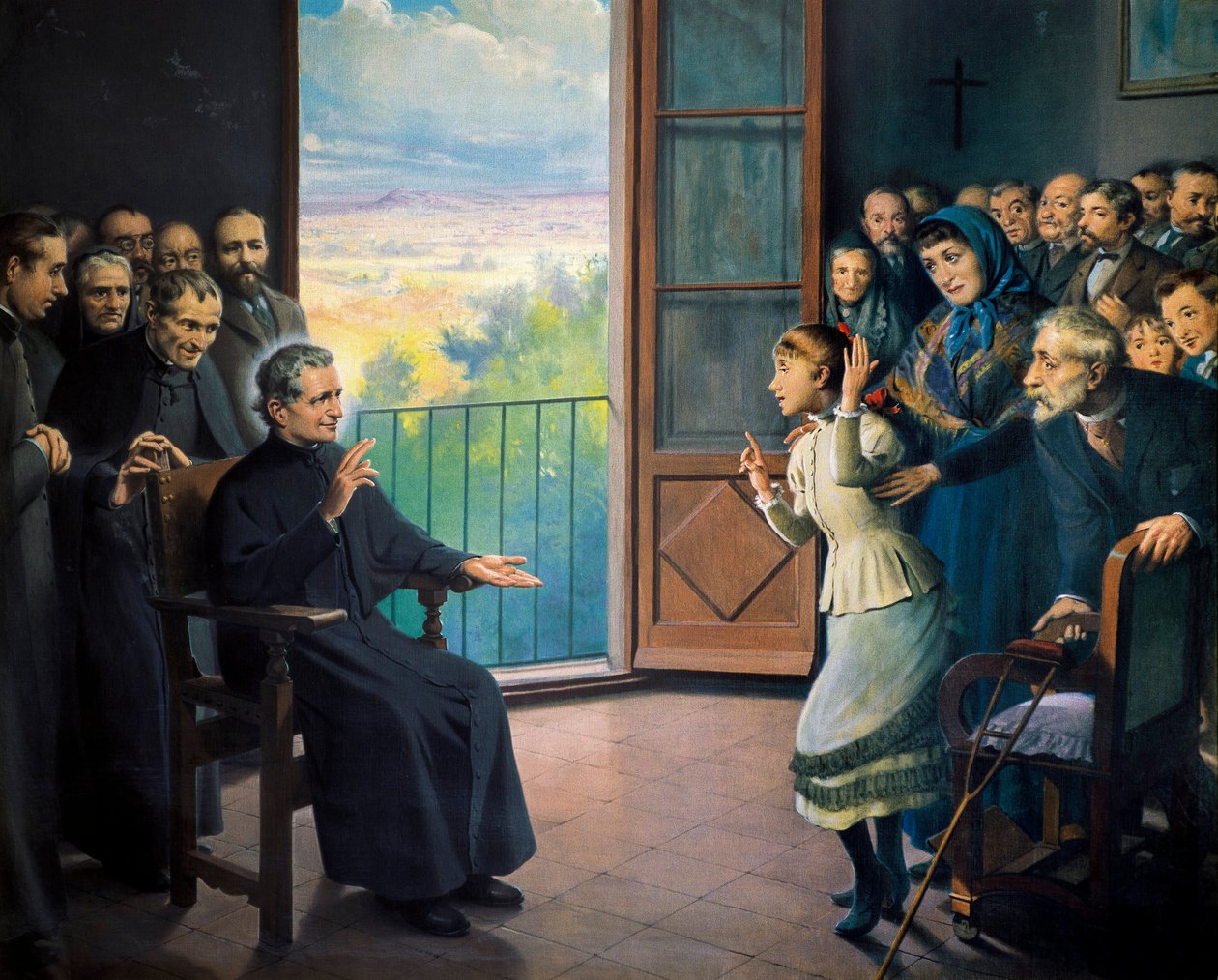 „” Święty Jan Bosko (Giovanni Bosco mówi również o księdzu Ks. Bosko i włoskim pedagogu (1815-1888) „” Obraz Ramona Bofarulla (XIX wiek) autorstwa Ramon Bofarull