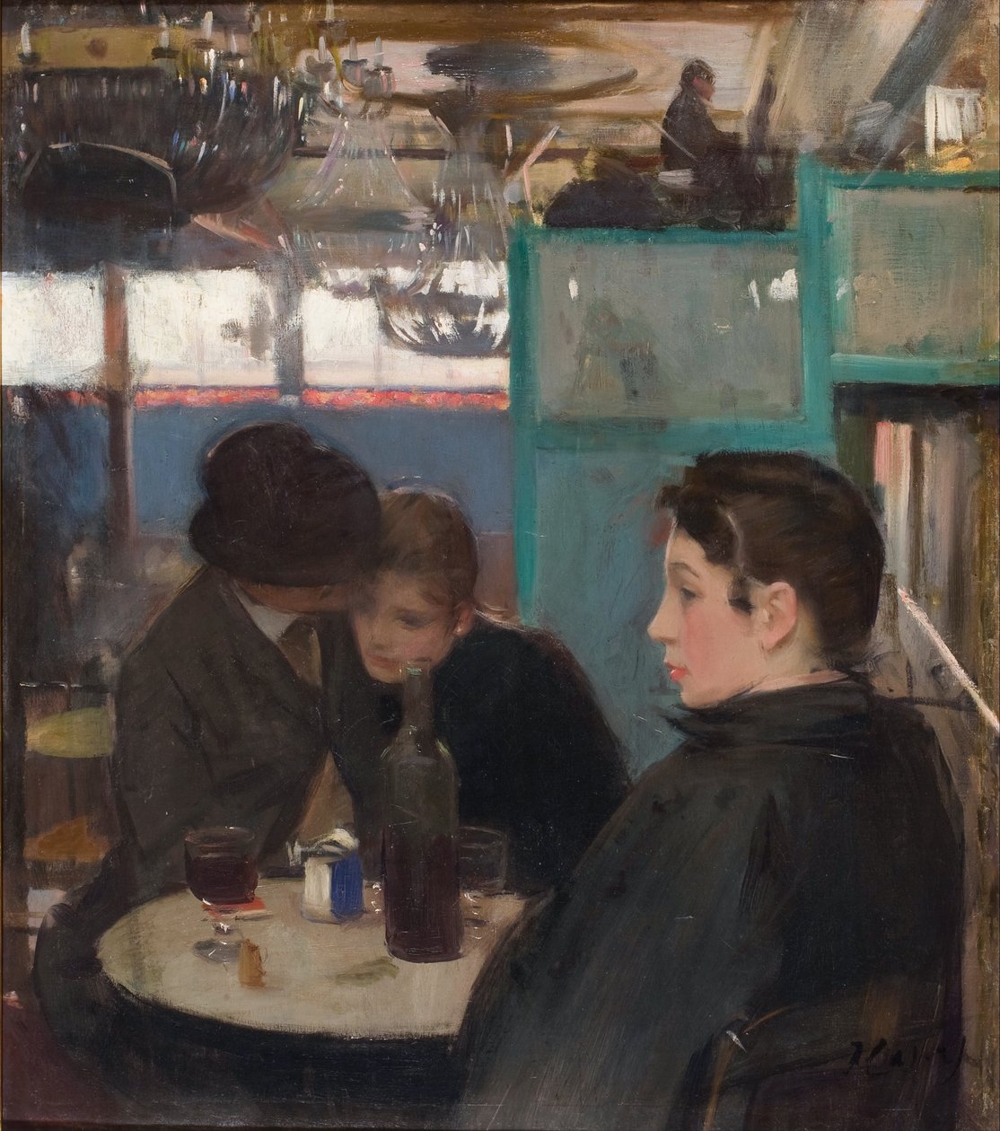 Wnętrze Moulin de la Galette - Casas, Ramon (1866-1932) - około. 1890 - Olej na płótnie - 78,5 x 69 - Narodowe Muzeum Sztuki Katalonii, Barcelona autorstwa Ramón Casas