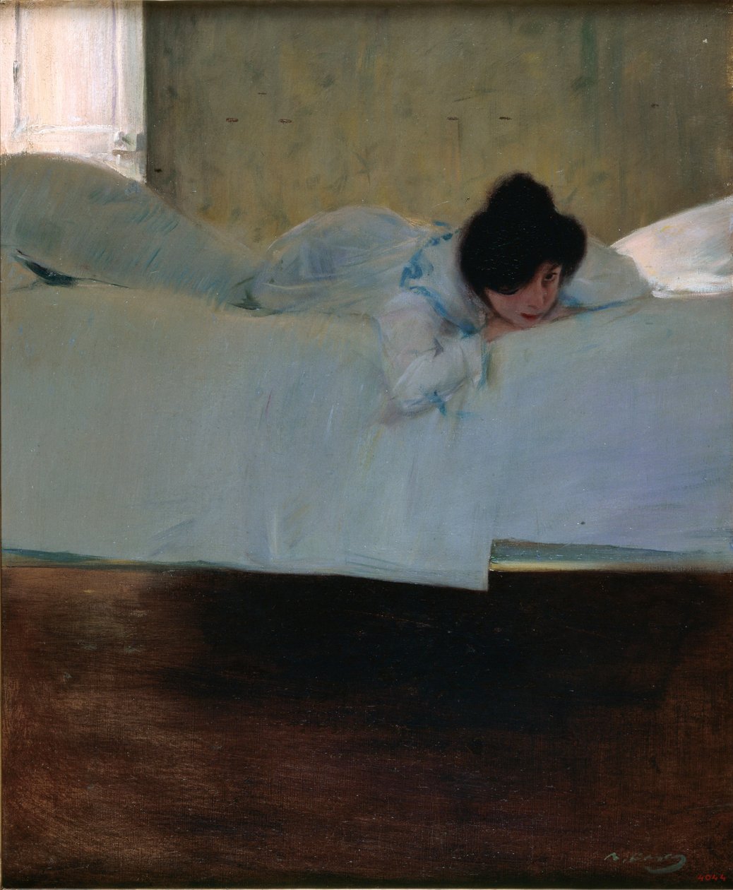 Lenistwo - Lenistwo - Obraz Ramona Casasa (1866-1932) - c. 1898 - Olej na płótnie - 32643 - Narodowe Muzeum Sztuki Katalonii, Barcelona autorstwa Ramón Casas