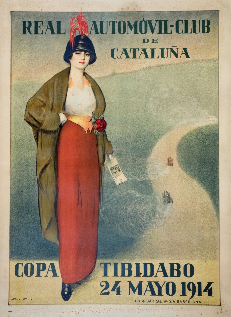 Real Automovil Club de Catalunya (plakat) - Grafika autorstwa Ramona Casasa (1866-1932) - 1914 - Kolorowa litografia - 110x81,7 - Museu Nacional d