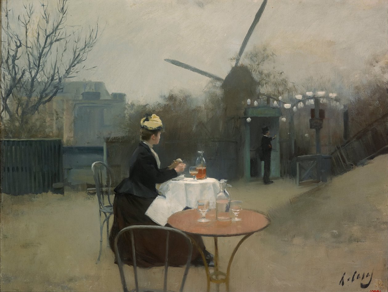 Na dworze autorstwa Ramon Casas i Carbo