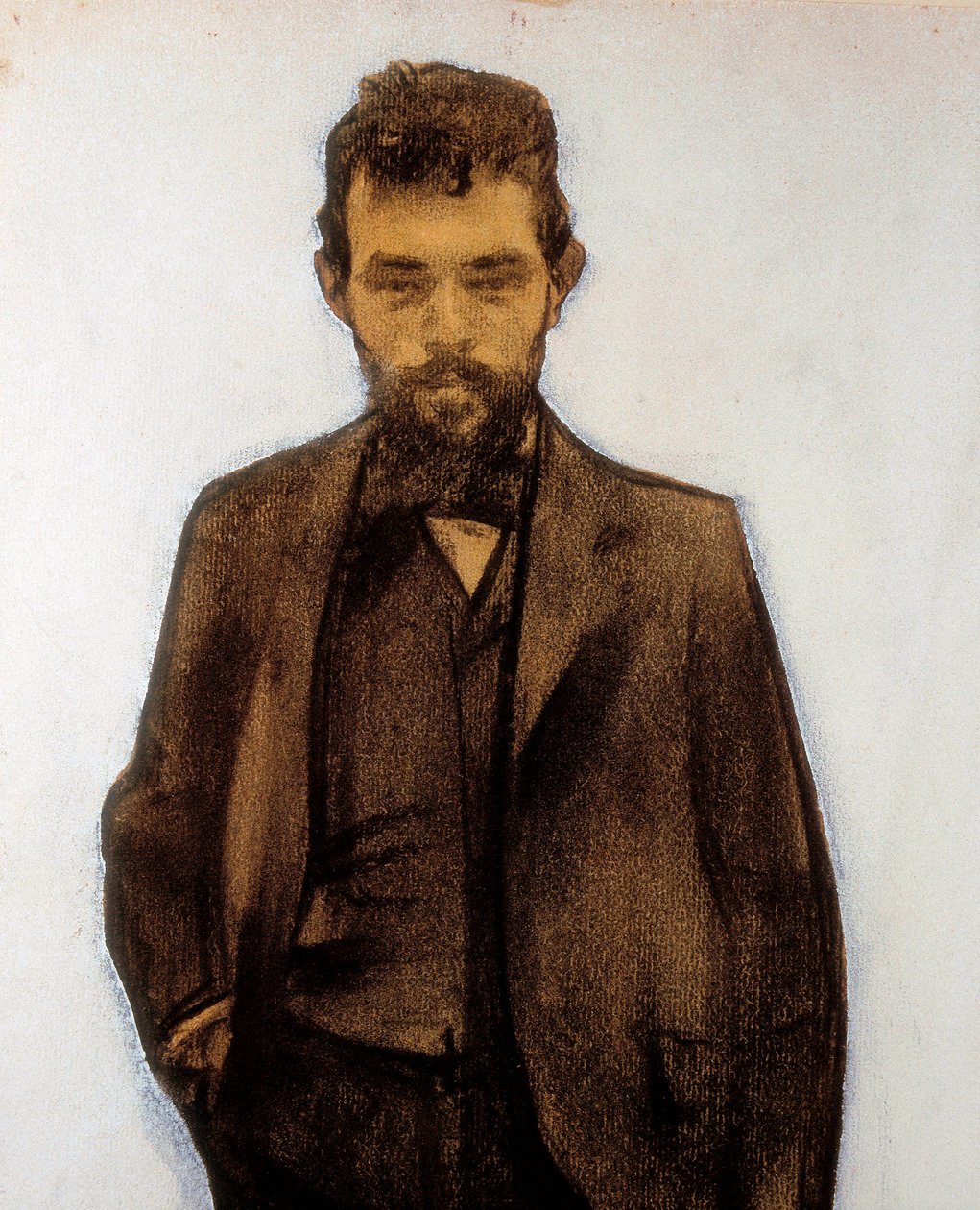 Portret Amadeo Vives (1871-1932) kompozytor (pastel) autorstwa Ramon Casas i Carbo