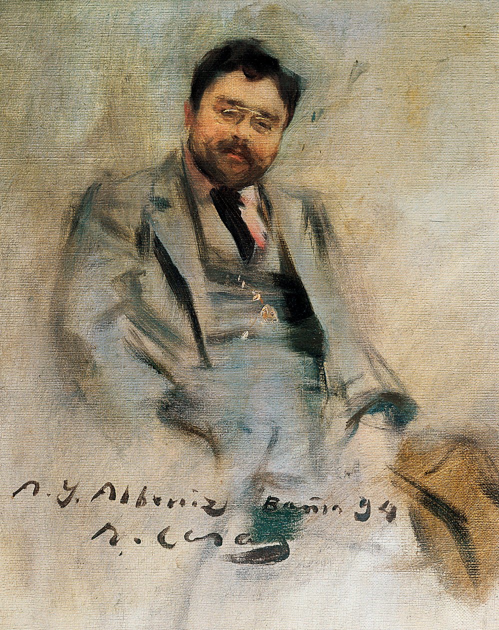 Portret Izaaka Albeniza w wieku 34 lat (olej na płótnie) autorstwa Ramon Casas i Carbo