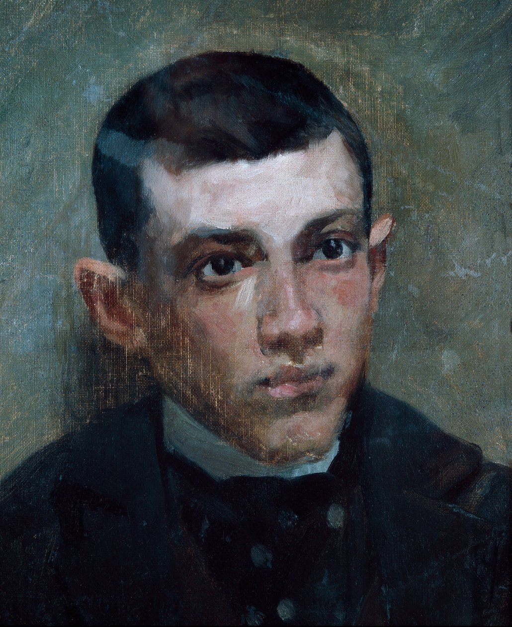 Portret malarza Pabla Picassa (1881-1973) (olej na płótnie) autorstwa Ramon Riu I Doria